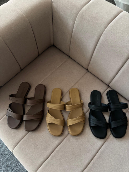 Summer Double Straps Slid-On Sandals